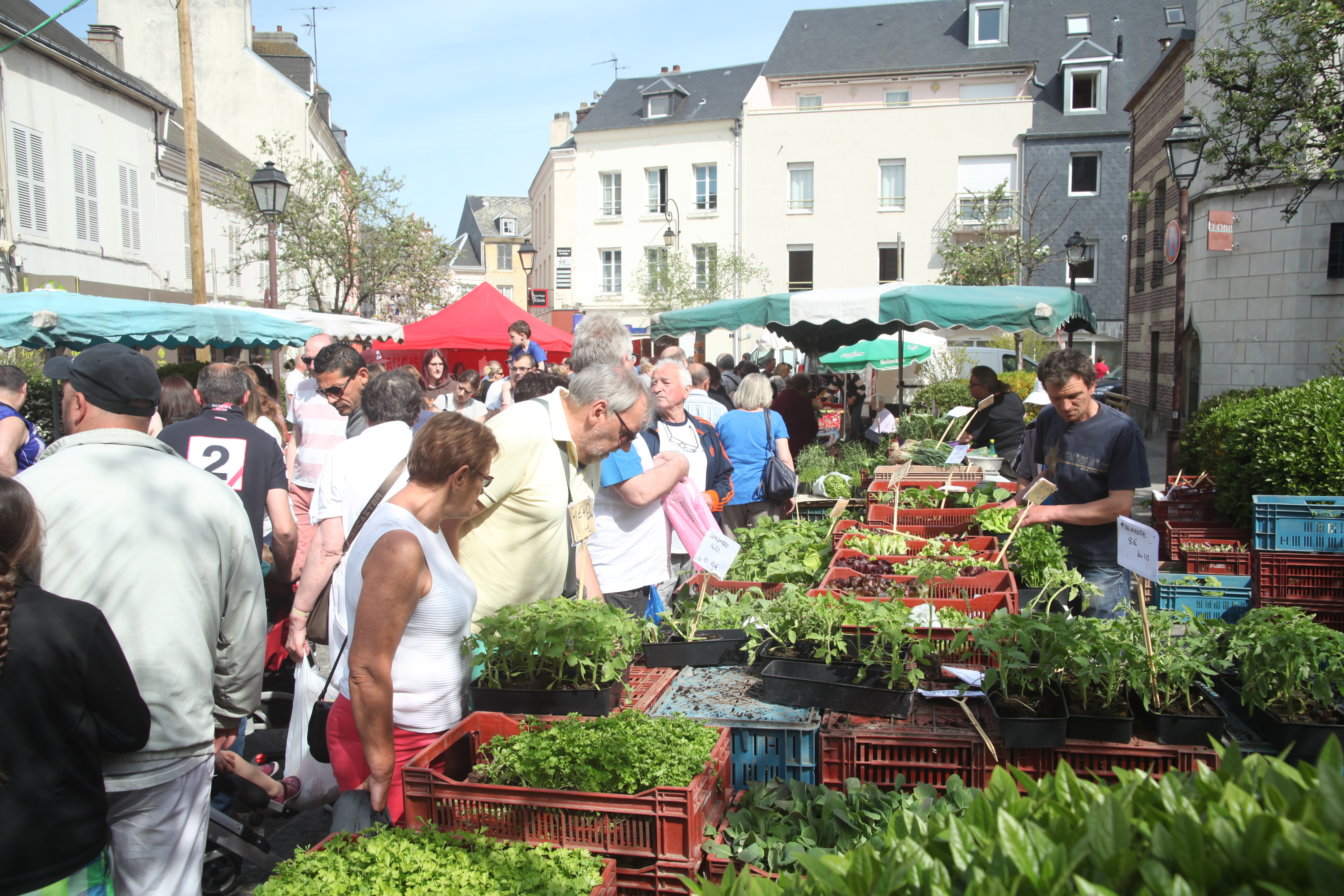 Jour de marché à Harfleur - Département de la Seine-Maritime